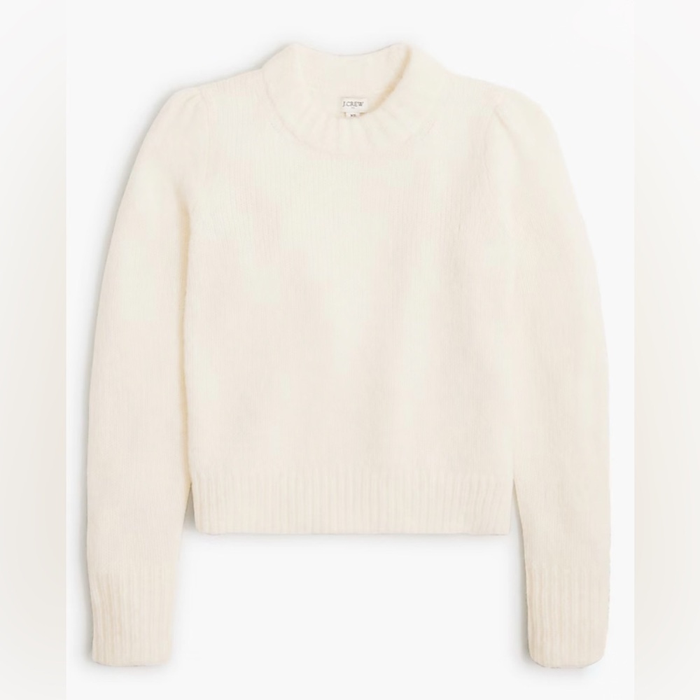 J.Crew Fuzzy Puff-Sleeve Sweater — NWT — Size XXL — Ivory - Picture 4 of 13